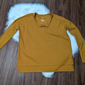 Henley Long Sleeve / Warm Ginger / Size M